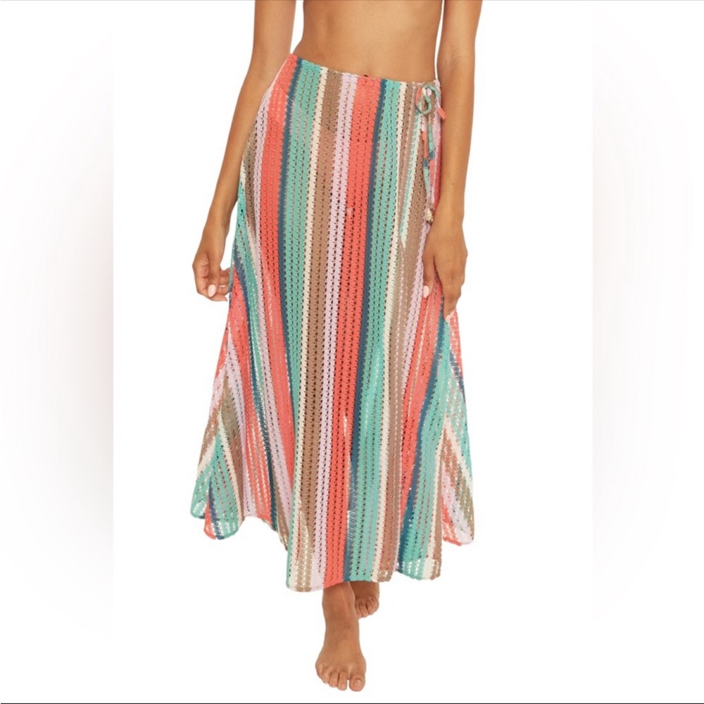 Isabella Rose Toulouse High Slit Swimsuit Cover Up Skirt Multi Colored  Size M-L